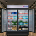 Commercial Beverage Refrigerator Display Fridge,46 Cu Ft Two Glass Door Upright Merchandiser Drink Cooler with LED Light Adjustable Shelves,ETL and NSF Approval,Hinge