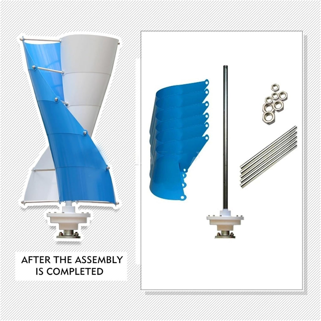 3000W Wind Turbine Generator Kit 12V 24V 48V 96V 120V Vertical Axis Wind Turbine Generator with Controller and Inverter Free Energy Windmill Home Use Three Phase Generator(96V)