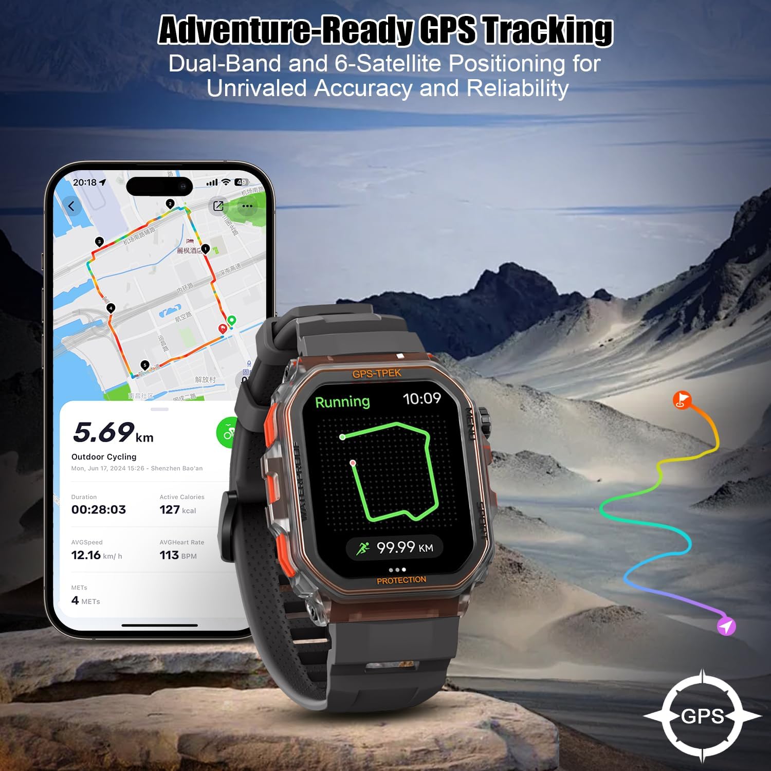 XSCQ Military Smart Watch for Men (Answer/Make Calls), 1.75'' Smart Watch for Android and iPhone, Fitness Watch with 100+ Sports Modes, IP68 Waterproof, GPS/Heart Rate/Sleep/Stress, Watches for Men