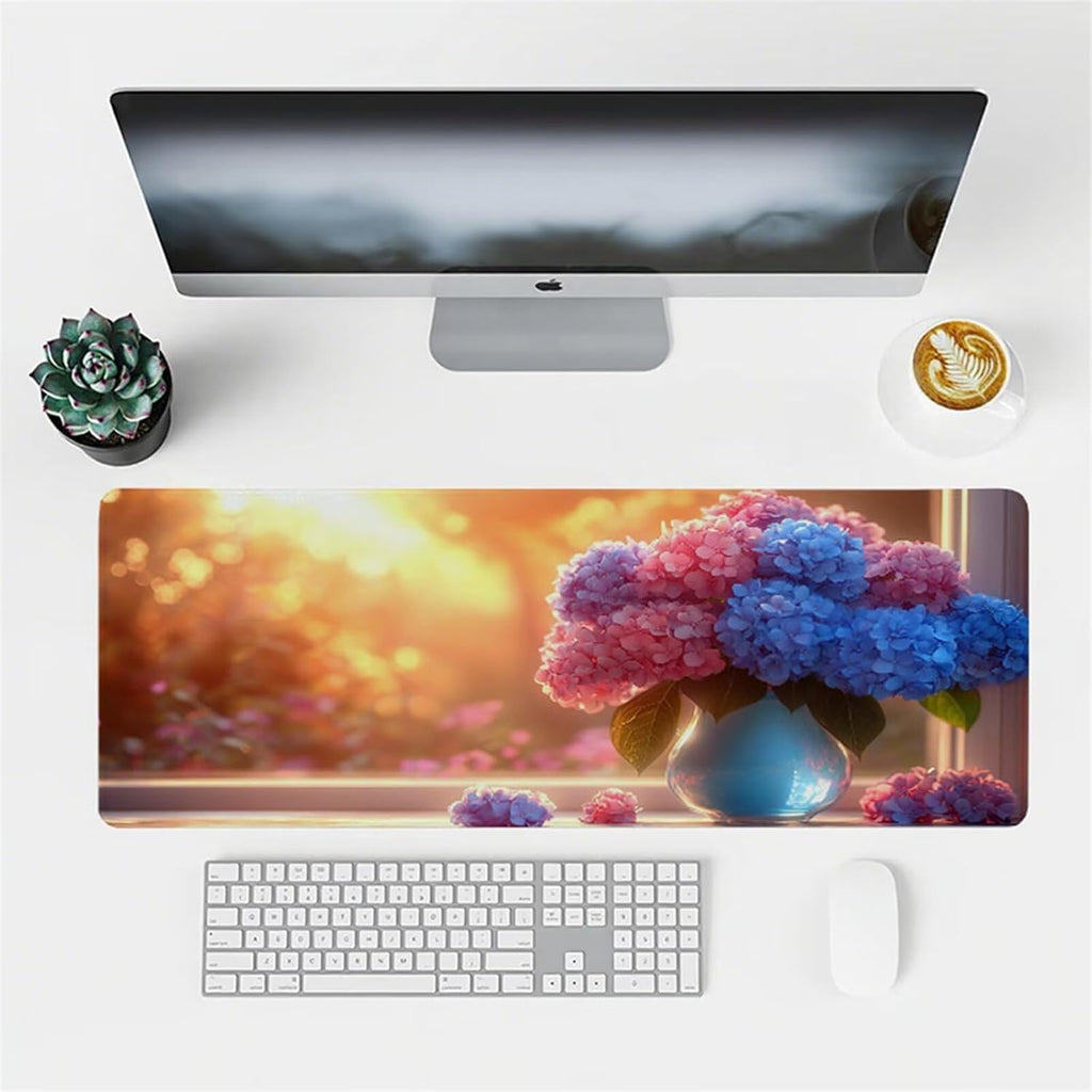 Mouse Pad Orange Color Desk Mat Large 63x31.5in XXL Waterproof Mousepad with Stitched Edges and Non-Slip Rubber Base, Extended Gaming Mouse Pad Sunlight Keyboard Pad for Home Office Decor Gifts F1-49