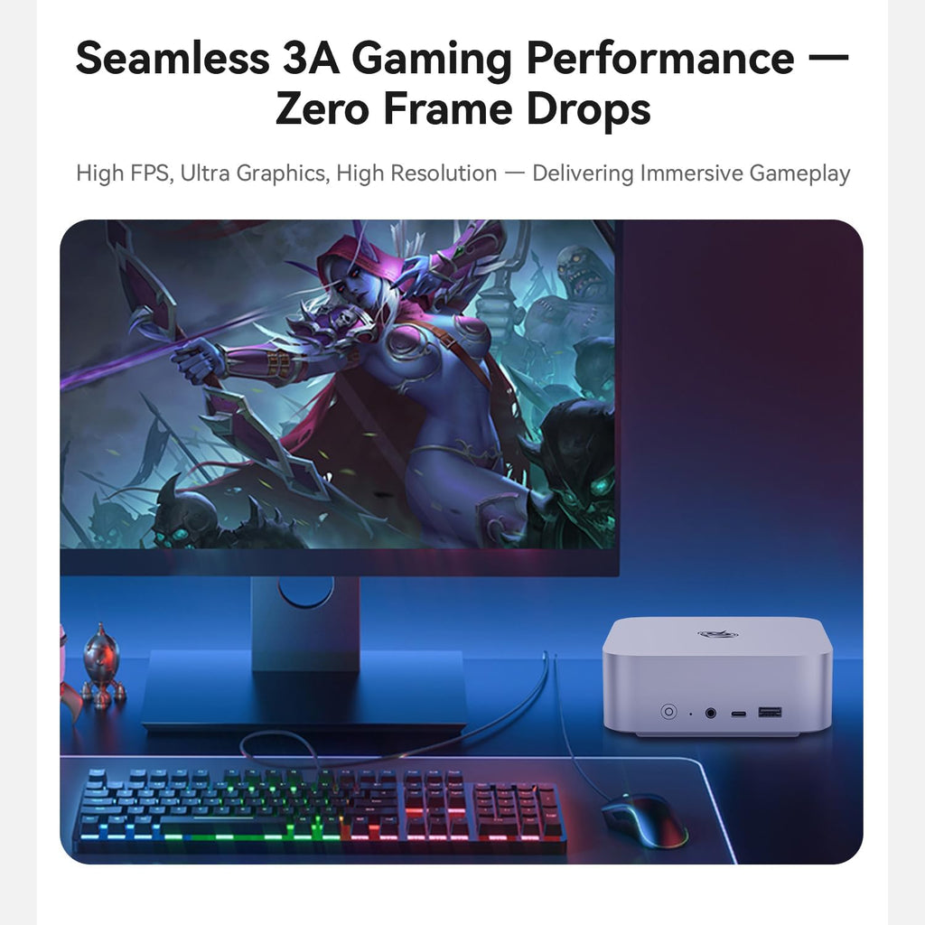 Beelink SER9 MAX Mini PC, AMD Ryzen 7 H 255(Up to 4.9GHz) 8C/16T, Mini Desktop Computer 64GB DDR5 RAM 1TB PCIe4.0 SSD, Small Gaming PC Support 4K@120Hz Output/BT5.2/WiFi 6 for Gaming/Office/Home
