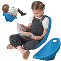 Scoop Rocker Chair for Kids, Plastic Scoop Chairs for Classroom, Portable Reading Chair with Back Support, Toddler Floor Chair Sensory Balance Scoop Wobble Seat,Blue,4pcs