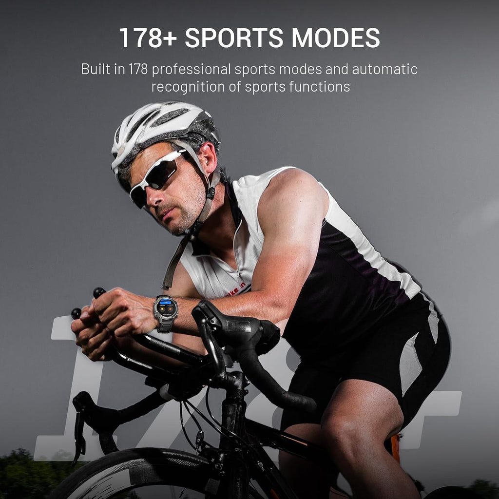 2026 AI Smart Watch with Standalone GPS & Offline Maps, 5ATM Waterproof, 1.43' AMOLED, 21-Day Battery, 178 Sports Modes, Compass, Heart Rate/SpO2/Stress/Sleep Monitor, for Android iOS Men Women