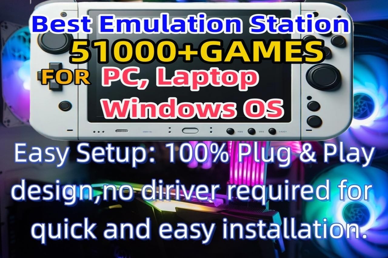 512GB RetroBat Game System for Handheld Consoles, Windows OS, Batocera System Emulator for PC Laptop, Retro Game Card for MSI Claw, Legion Go, ROG Ally