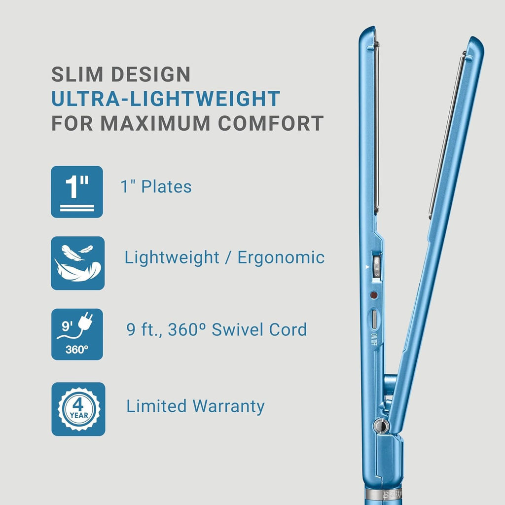 BaBylissPRO 1' Ultra Thin Flat Iron, Hair Straightener, Shorter Plates