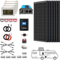 600 Watt (6pcs 100W Mono) Solar Panel Kit + 3000 Watt Power Inverter + Gel Battery Bank for RV, Boat, Cabin, Off-Grid 12 Volt Battery System