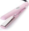 Sleek'e Professional Titanium Hair Straightener/Flat Iron for All Hair Types - 1-Inch Floating Plates with Negative Ion Booster for Shinier Hair (Pink)