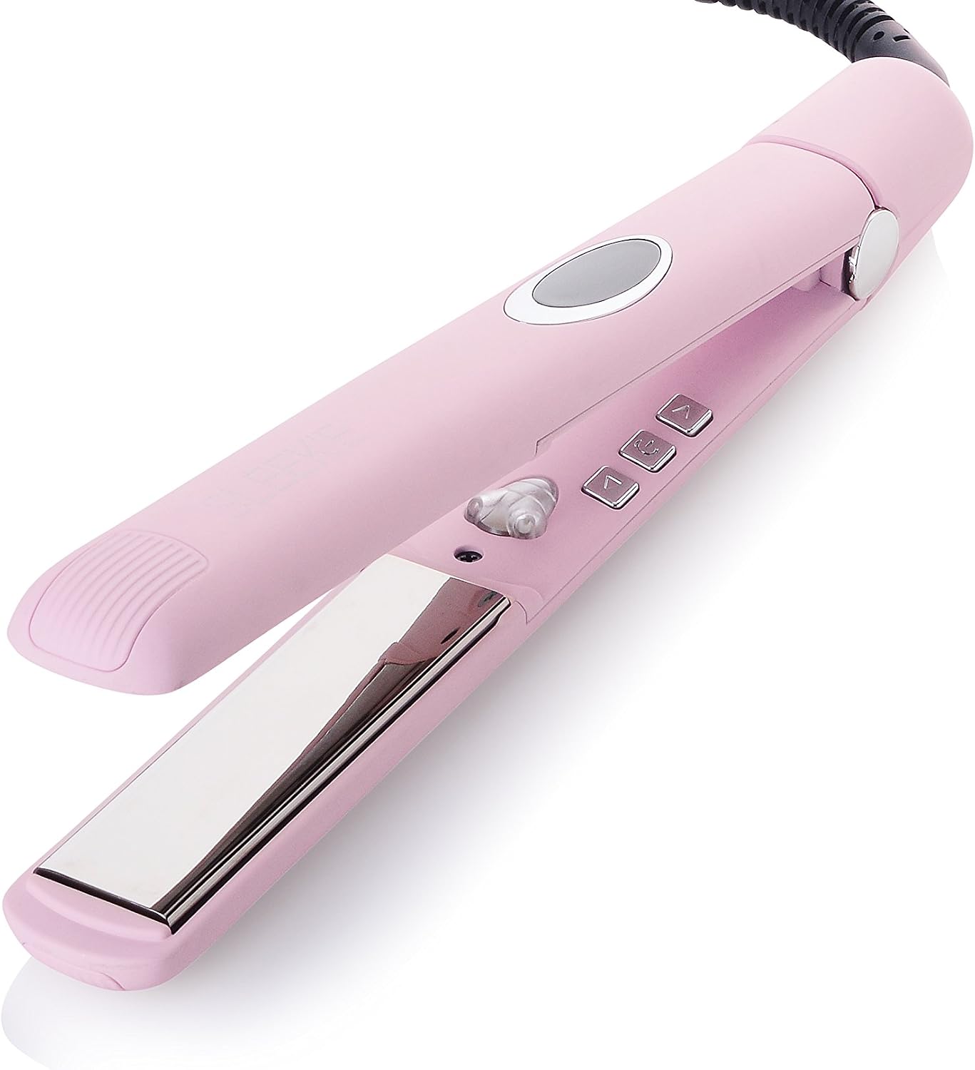 Sleek'e Professional Titanium Hair Straightener/Flat Iron for All Hair Types - 1-Inch Floating Plates with Negative Ion Booster for Shinier Hair (Pink)