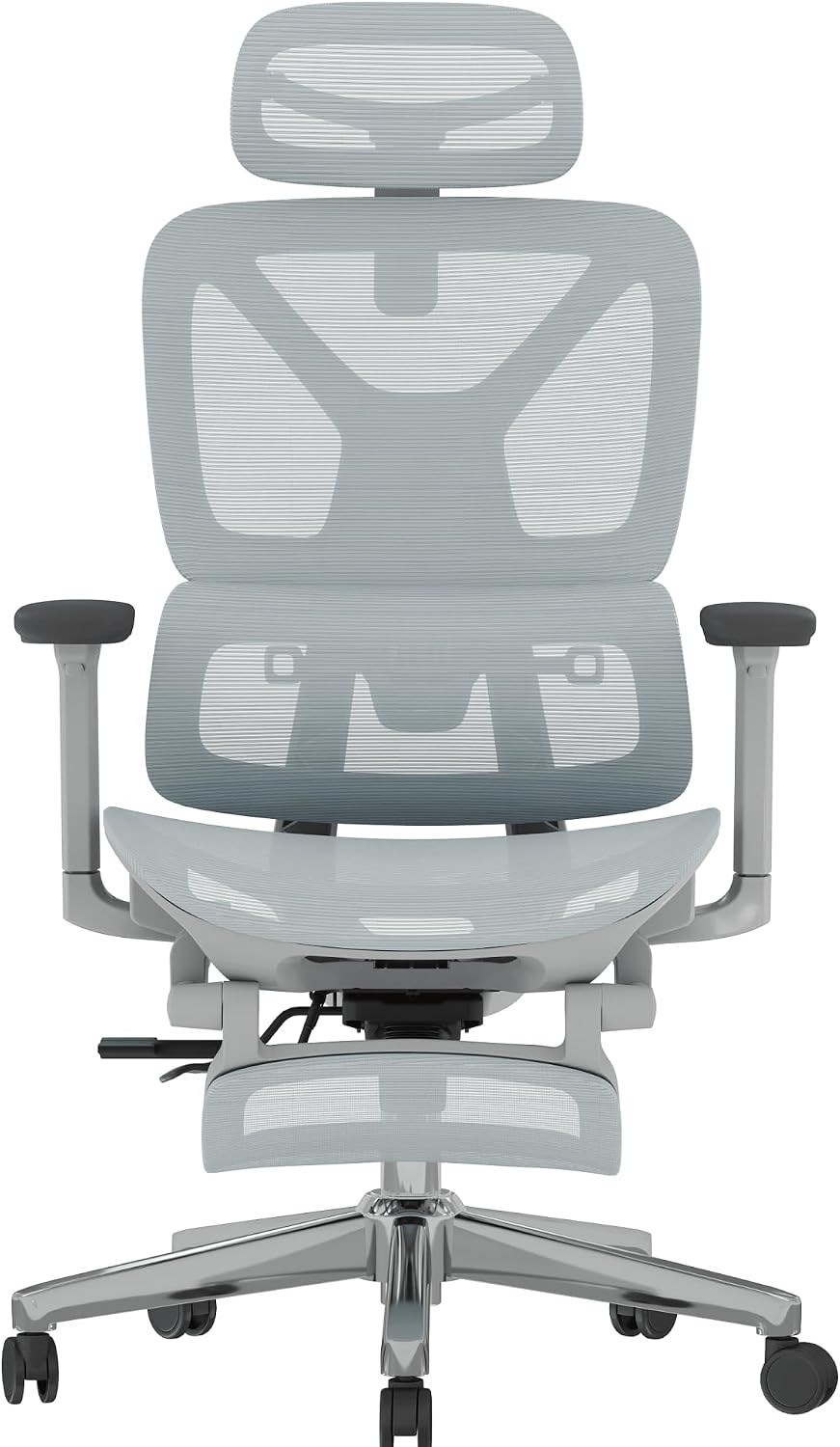 FLEXISPOT ErgoX Premium Ergonomic Office Chair with Footrest - Adjustable 3D Armrests, Dynamic Lumbar Support, Recline & Tilt Function, Mesh Seat, for Home & Office Use, Blue