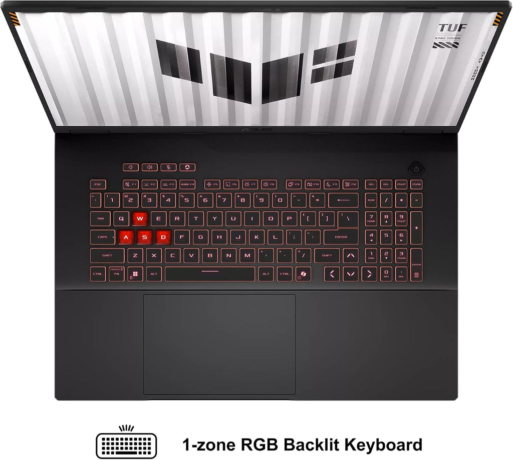 ASUS TUF Gaming A18 AI Laptop 18' WUXGA IPS 144Hz (100% sRGB, GSYNC) AMD 8-core Ryzen 7 260 32GB RAM 1TB SSD GeForce RTX 5060 GDDR7 DLSS4 (Up to 572 AI Tops) RGB Backlit USB4 Win11Pro ICP Hub
