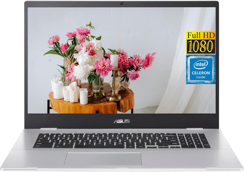 ASUS 2024 Newest Business Chromebook, 17.3' FHD Display, Intel Celeron-N4500(up to 2.80 GHz), 4GB RAM, 64GB eMMC, Intel UHD Graphics 630, HD Webcam, Wi-Fi 6, Chrome OS