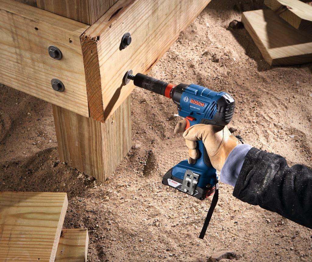 Bosch GXL18V-496B22 18V 4-Tool Combo Kit with Compact Tough 1/2 In. Drill/Driver, Two-In-One 1/4 In. and 1/2 In. Impact Driver/Wrench, Compact Recip Saw, LED Light and (2) 2.0 Ah SlimPack Batteries