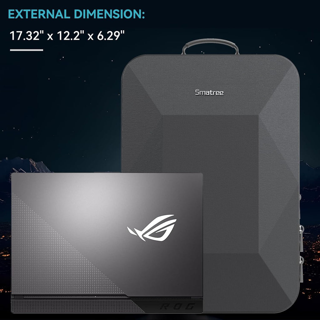 Smatree Hard Double Laptop Backpack for 16 inch ASUS ROG Strix SCAR 16 2025/2024/2023, ROG Strix G16 2025/2024/2023, ROG Zephyrus G16 2025/2024, Razer Blade 16, Alienware M16, DELL G16,HP Victus/OMEN