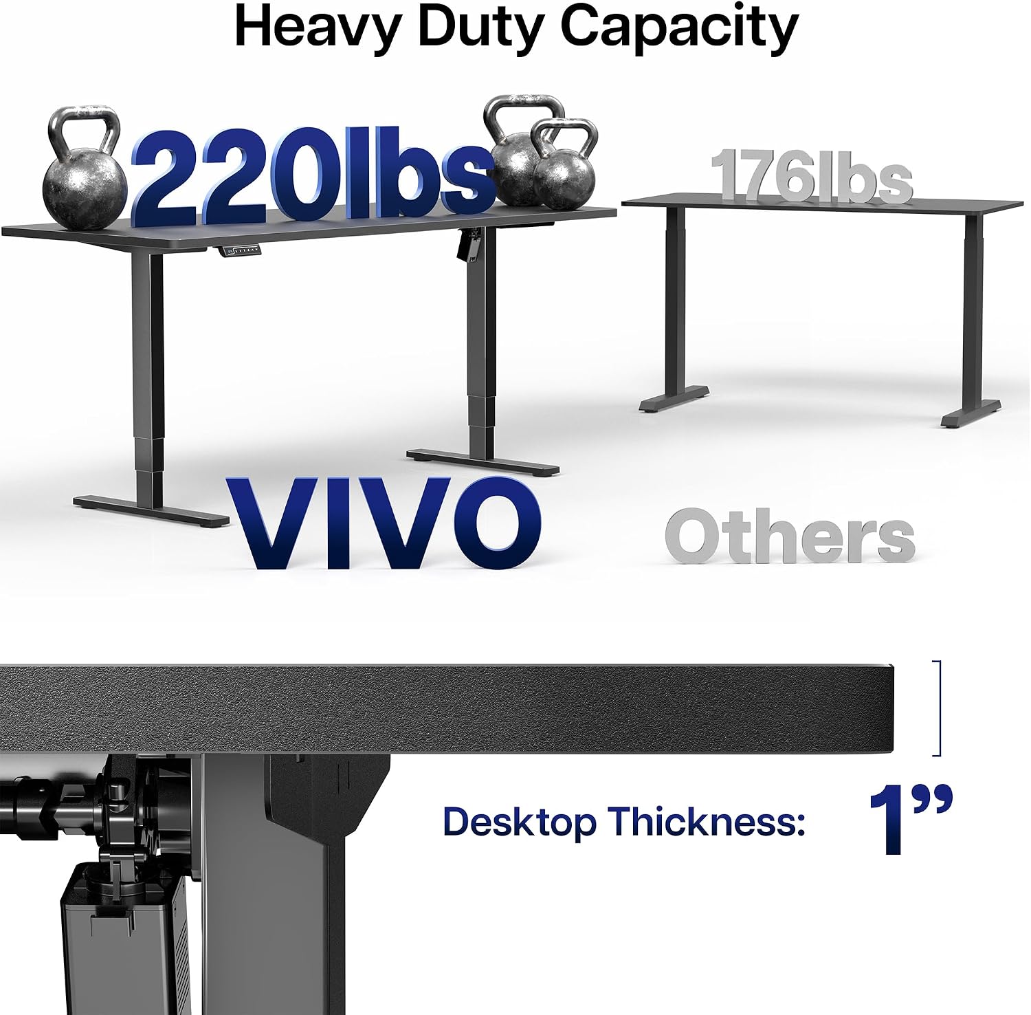 VIVO Electric 71 x 30 in Standing Desk, Touch Screen Adjustment, 220 lb Frame Support, 2E Series, Black Top Black Frame, DESK-KIT-2E71B