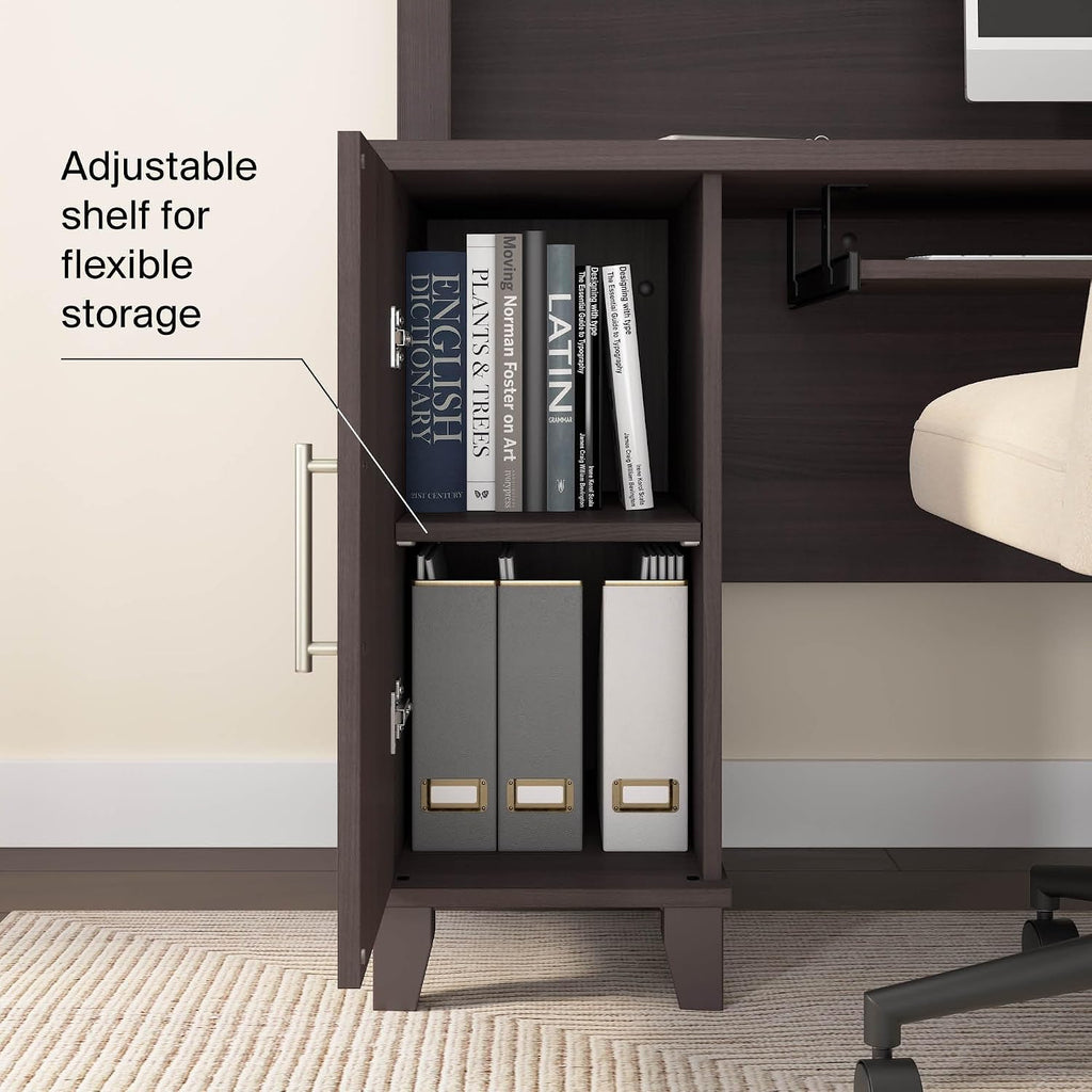Bush Home 72-Inch L-Shaped Desk with Hutch, Corner Computer Office Desk with File and Box Drawers, Shelves and Storage Cabinet, Home Office Workstation, Somerset Collection, Storm Gray
