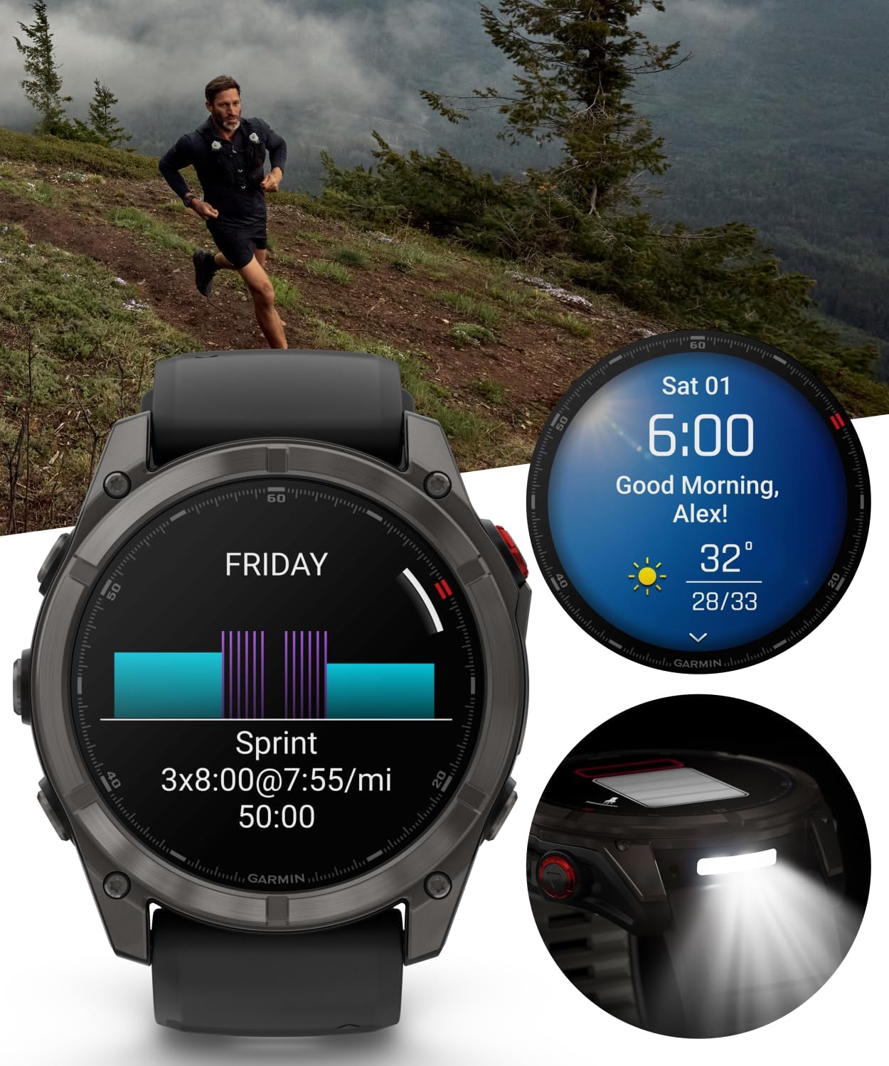 Wearable4U Garmin Fenix 8 Pro – 51mm AMOLED LTE & Satellite Connected Multisport GPS Smartwatch, inReach Technology: Sapphire Carbon Gray DLC Titanium w/Black-Pebble Gray Silicone Band Power Bundle