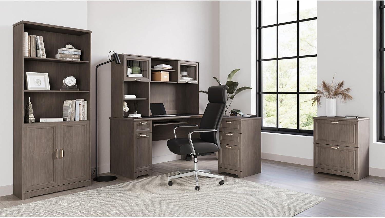 Realspace® Magellan 59' W L-Shape Corner Computer Desk, Gray