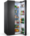 Iceblue 20.7 Cu.Ft. Side-by-side Refrigerators, 36' Full Size Refrigerator, Zoning Temperature Control Beverage Refrigerator with Freezer, Frost Free Beverage Fridge - Black Stainless Steel