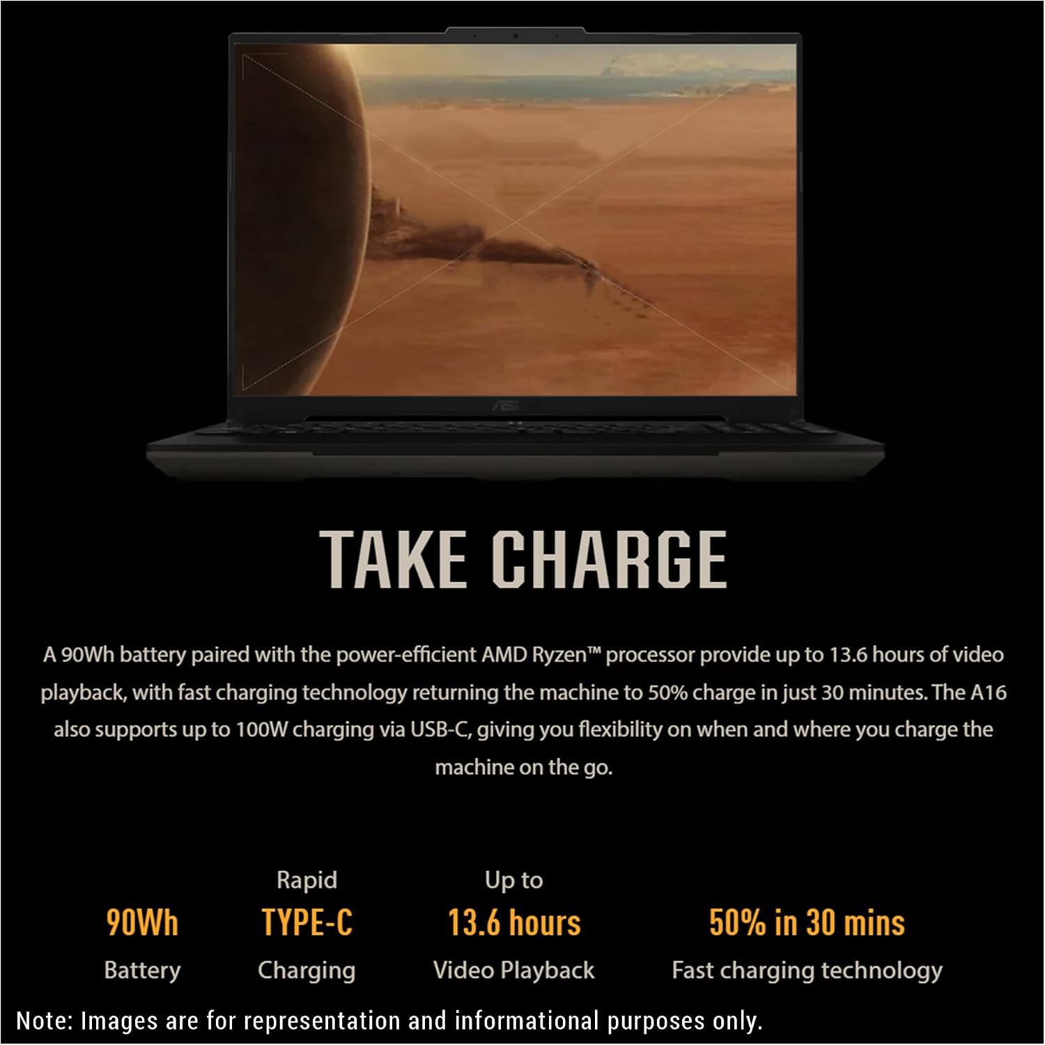 Asus Tuf A16 Gaming Laptop, AMD Ryzen 7 7735HS, 64 GB DDR5 Ram, 2 TB PCIe SSD, 16'' WUXGA (1920x1200), AMD Radeon RX 7700S, W11 Home, Black
