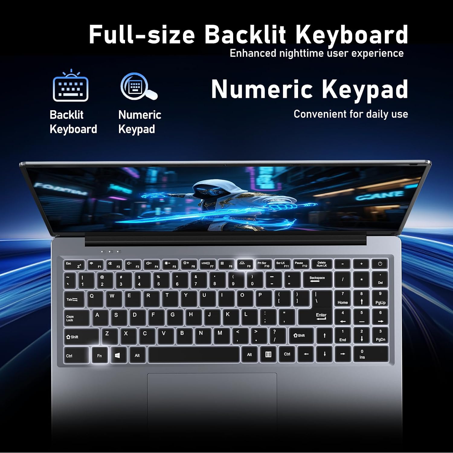 FUNYET Gaming Laptop, 16 inch Laptop Computer 2026 with Window 11 Pro, 16GB RAM 512GB SSD, Int 13th Gen N150 Processor(up to 3.6GHz), Backlit Keyboard, Mini HDMI, FHD 1920 * 1200