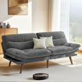 Pipishell Futon Sofa Bed, 75 Inch Corduroy Futon Couch Convertible with Adjustable Backrest and Armrests, Recliner Sleeper Sofa for Small Spaces, Living Room, Office, Guest Room (Grey, 75 Inch) | Adjustable