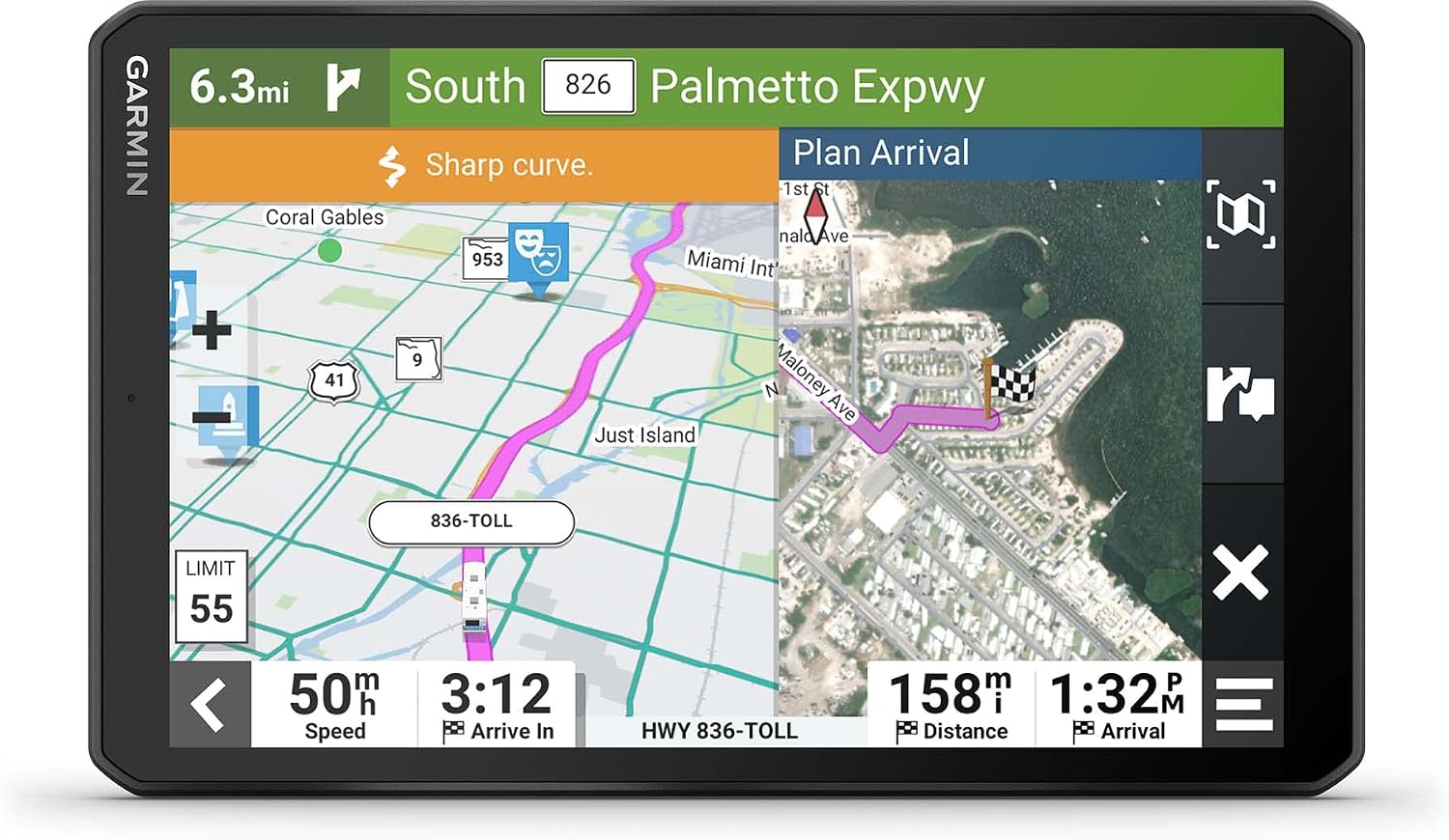 Garmin RV 895, Large, Easy-to-Read 8' GPS RV Navigator, Custom Routing, High-Resolution Birdseye Satellite Imagery, Directory of Parks and Services, Landscape or Portrait View Display