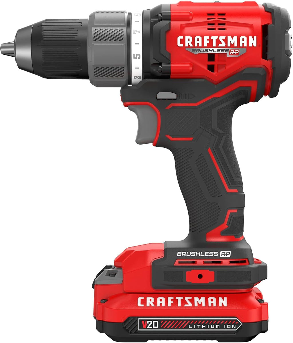 CRAFTSMAN RP+ Cordless Drill/Driver Kit, with 2 Batteries and Charger, Brushless (CMCD713C2)