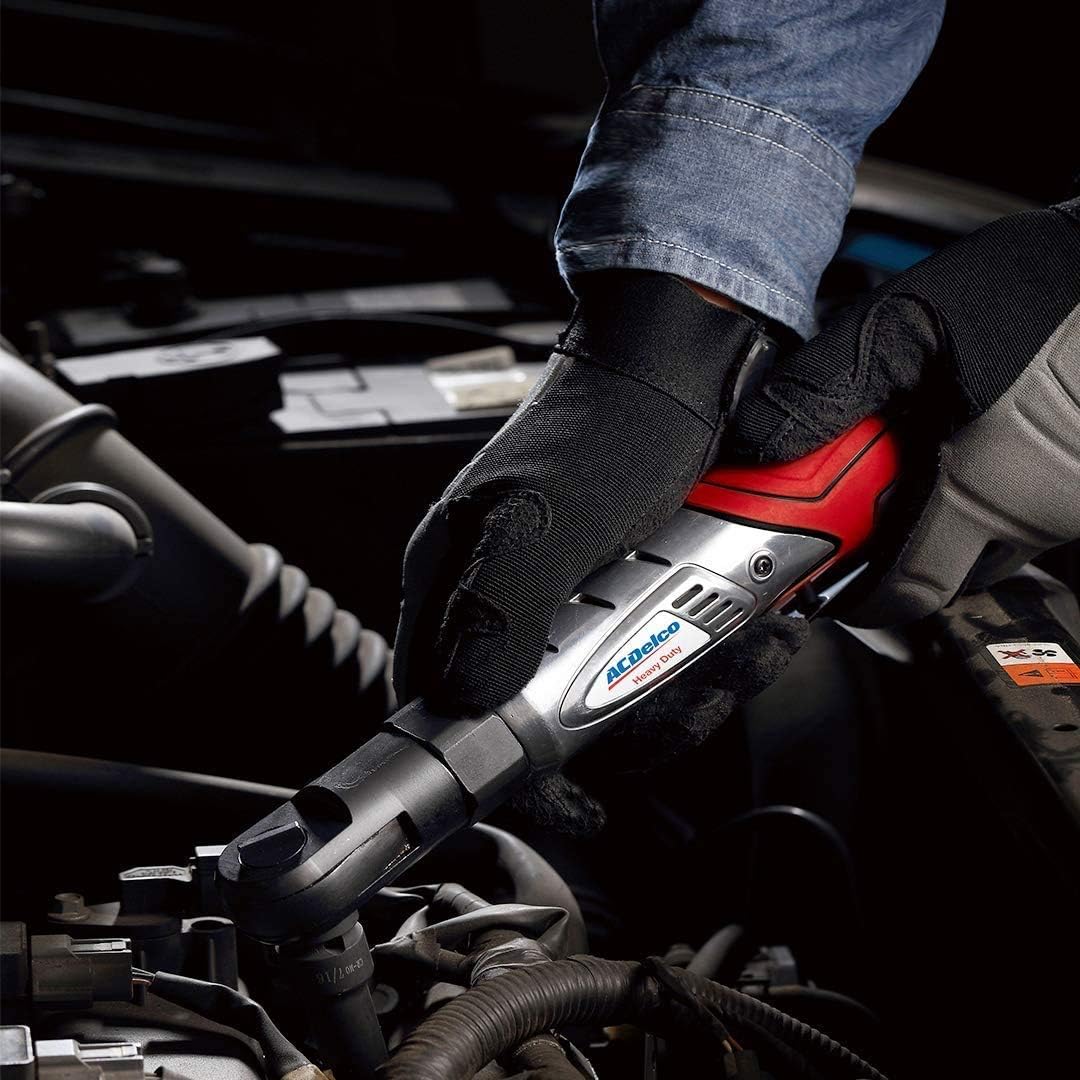 ACDelco G12 12V Cordless Combo Kit – Mini Polisher, 3/8' Impact Wrench (90 ft-lbs), Ratchet Wrench (55 ft-lbs) with 2 Li-Ion Batteries & Fast Charger, Auto Repair & DIY Tools