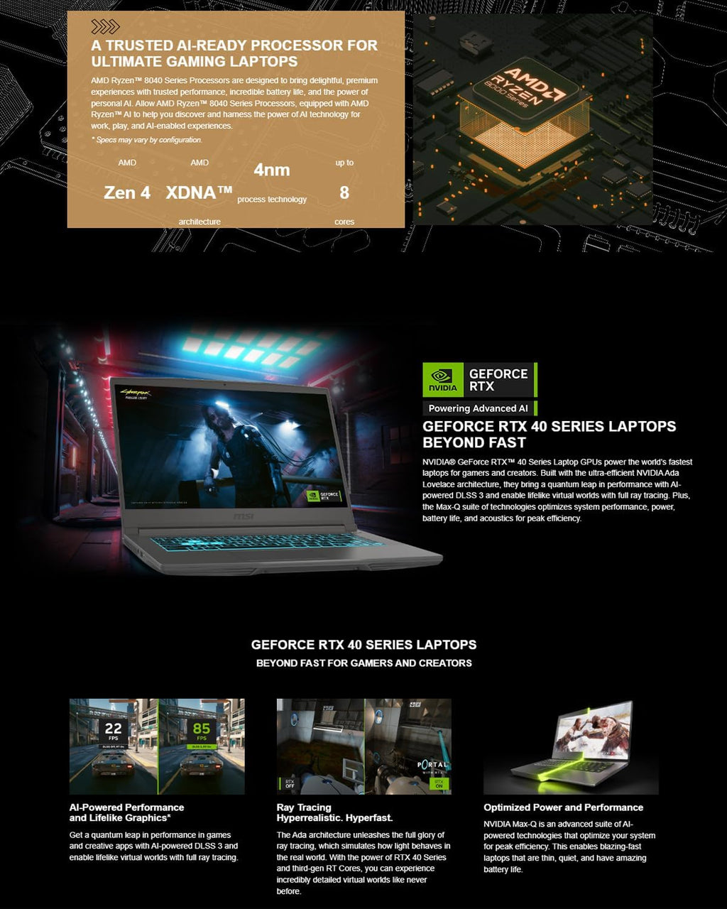 msi Thin 15 Gaming Laptop – Ryzen 9 8945HS (Beats i9-13900H) • RTX 4060 DDR6 • 15.6' 144Hz Display • Wi-Fi 6E • w/MS Office Lifetime, External DVD Drive • Win 11 Pro (16GB DDR5 RAM, 1TB SSD)