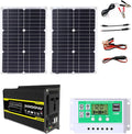 3000W Solar Inverter Kit 12V to 110V 220V with 50A Controller and 50W Folding Solar Panel for Home Grid Solar Power System(Black,12V to110V)