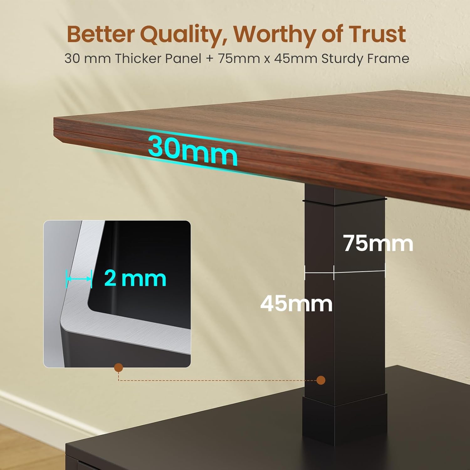 SEDETA Farmhouse Electric Standing Desk, 63' Height Adjustable Computer Desk with 3 Drawers, Storage Shelves, Power Outlets, Wood Home Office Stand up Desk for Work, Study, Writing, Black