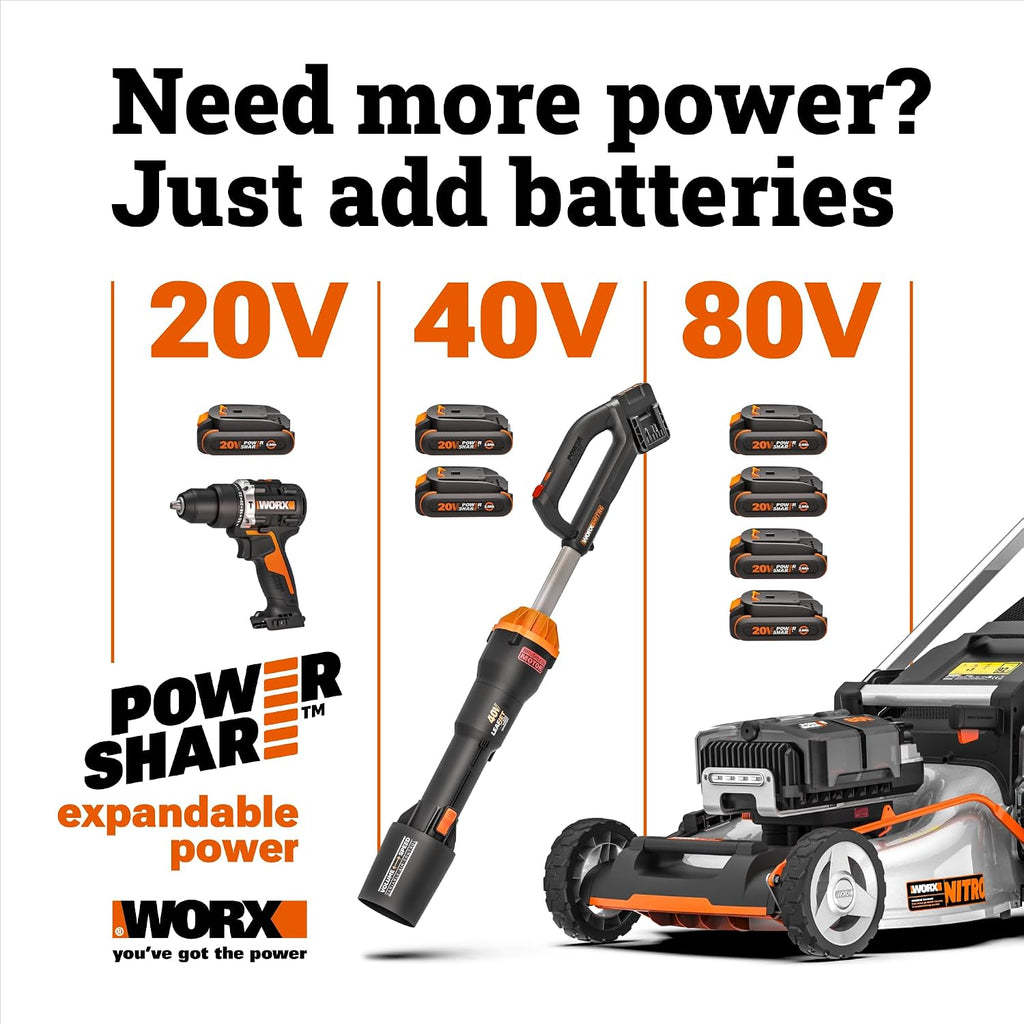 WORX WX177L.2 Cordless Drill Driver, 20V 445 in·lb Brushless Power Drill Driver, Powerful Drilling and Driving, 2-in-1 Design, 85 Bits, Battery and Charger Included, PowerShare
