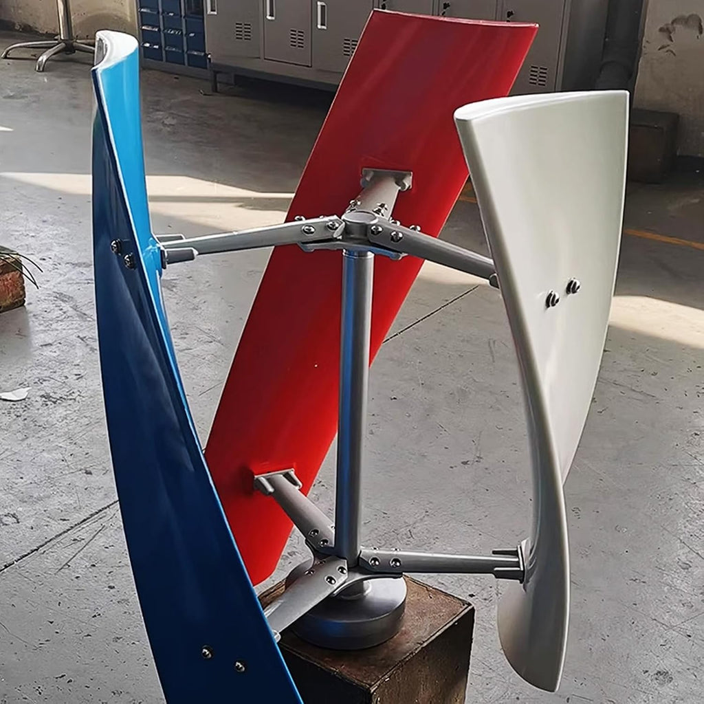 3000W Wind Turbine Generator Vertical Axis Wind Turbine Teaching Model 12V 24V 48V High Efficiency 3 Blades Turbine Generator Kit for Home Farm Street Use,48V