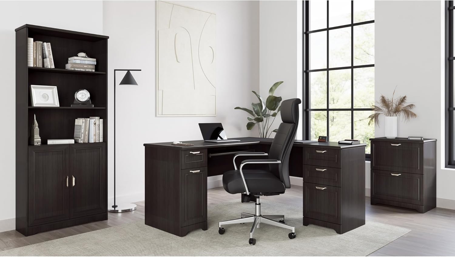 Realspace® Magellan 59'W L-Shape Corner Computer Desk, Espresso