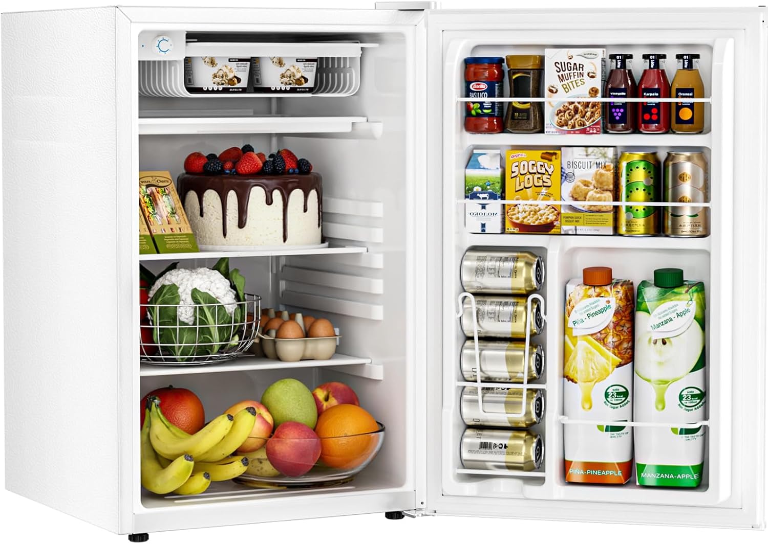 Antarctic Star 4.5 Cu.Ft Compact Refrigerator with Freezer,Mini Fridge Single Door with Adjustable Thermostat,Removable Glass Shelves for Apartment/Dorm/Office,WHITE
