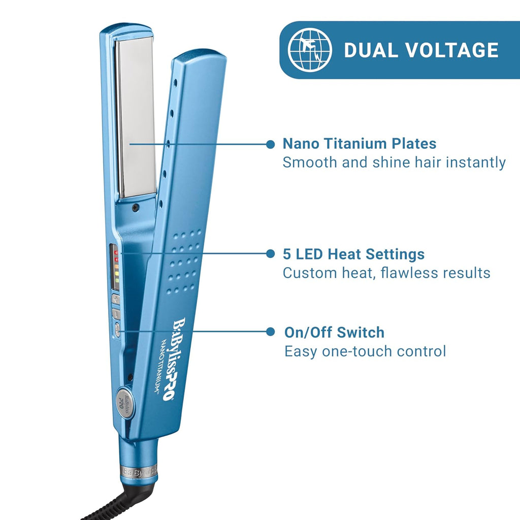 BaBylissPRO 1 1/4' Digital Ionic Flat Iron, Hair Straightener, Shorter Plates