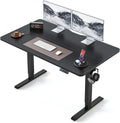 BANTI 48 × 24 Inches Standing Desk, Ergonomic, Electric Height Adjustable, Sit and Stand Up, Computer Office Desk with Splice Board, Black Frame/Black Top