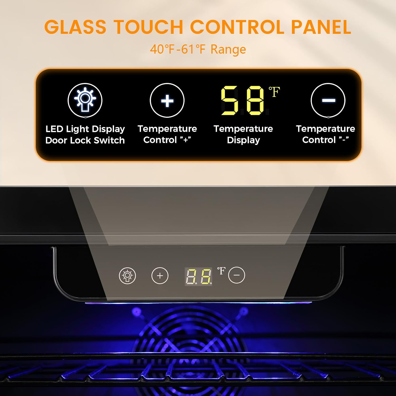 COWSAR 24 Inch Wine Cooler, 46 Bottles Commercial Wine Fridge, Tall Freestanding/Built-in Beverage Refrigerator Drink Fridge with Dual-Layer Digital Temp Control Glass Door, Removable Wooden Shelves