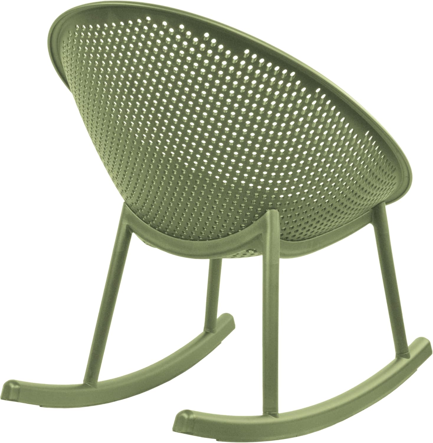 2xhome Patio Rocking Chair | Oval Egg Shaped Lounge Rocker | All Weather Plastic | Modern Accent Side Chair for Indoor or Outdoor Use, Green, Single, Set of 1