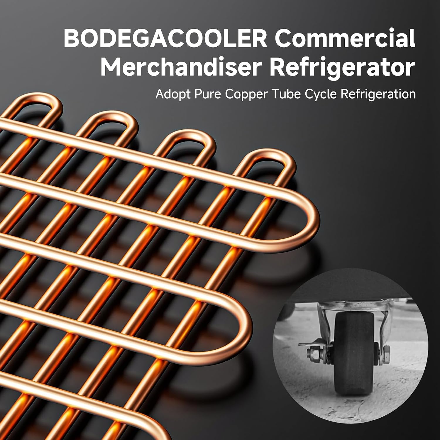 BODEGACOOLER Commercial Merchandiser Refrigerator,2 Glass Door Commercial Beverage Refrigerator, Beverage Display Cooler with Soft LED Light, Adjustable Shelves and 4 Strong Castors, 35.4 Cu. Ft,Black
