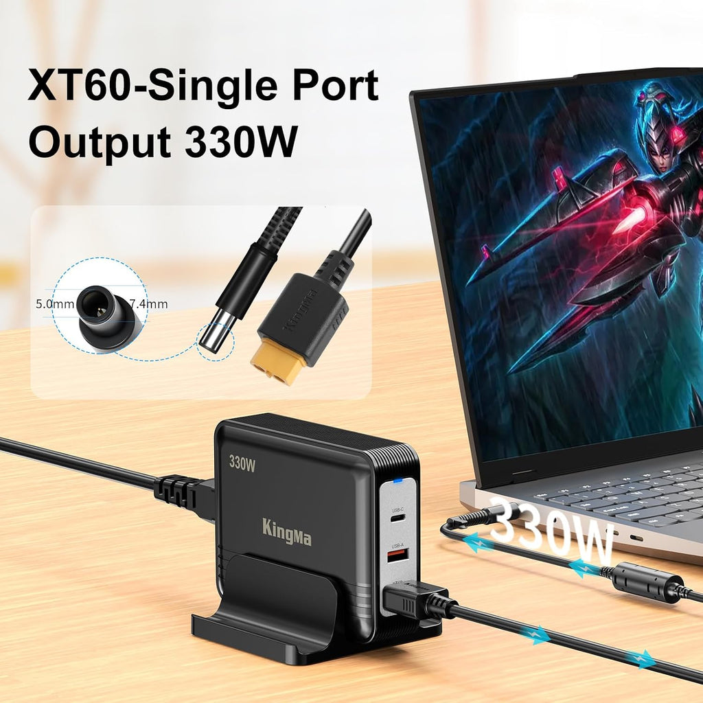 330W GaN Laptop Charger for HP OMEN17,XT60 Charger with 74-50mm Power Port，3-Port Portable Travel Adapter，PD 3.0 Fast Charging,Compatible with HP OMEN 17 W120TX/ W205TX/ W206TX/ AN100TX