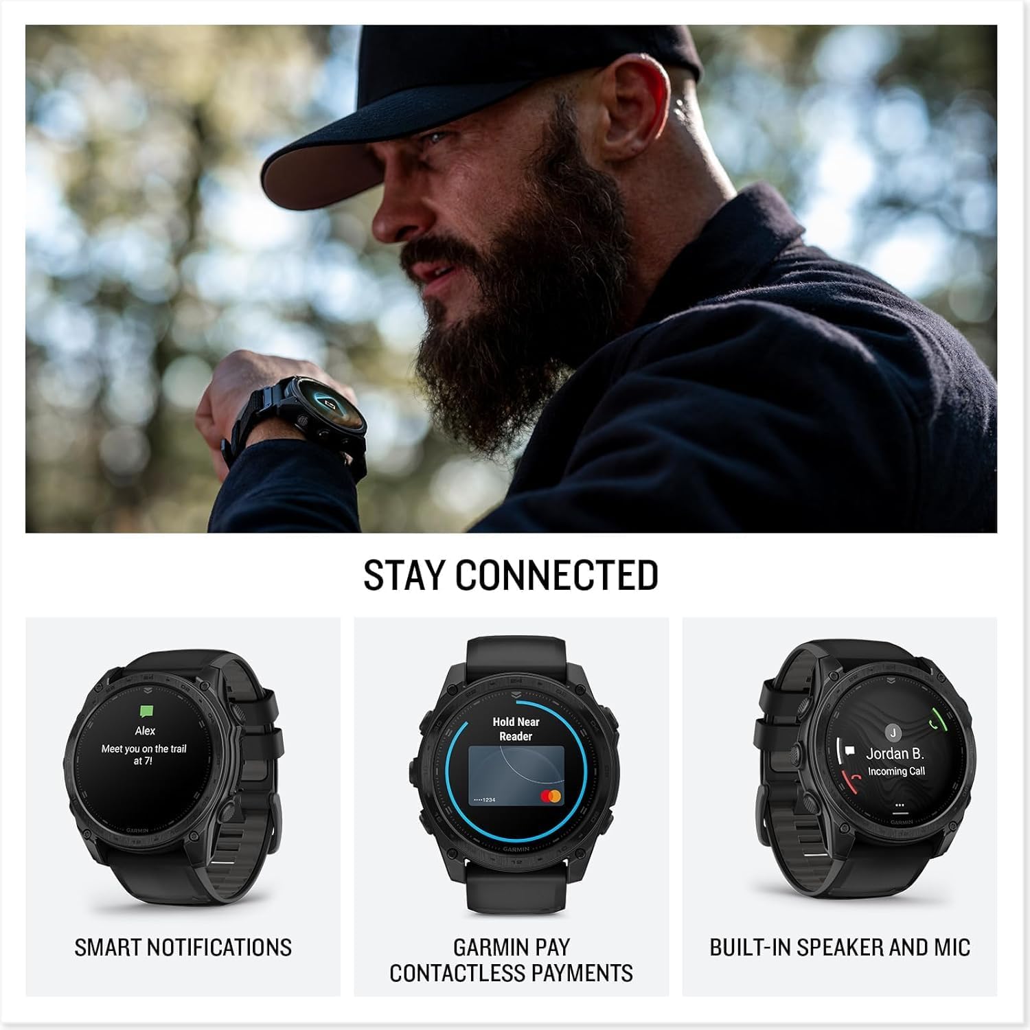 Garmin tactix 8 AMOLED (47mm) Premium Tactical GPS Smartwatch Bundle - Includes Applied Ballistics Ultralight Solver, Built-in LED Flashlight with PlayBetter Portable Charger & HD Screen Protectors