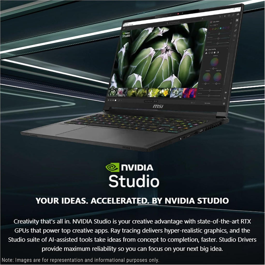 msi Stealth A16 AI+ Gaming Laptop, AMD Ryzen AI 9 HX-370, 32 GB LPDDR5x RAM, 2 TB PCIe SSD, 16' QHD+ (2560x1600) 240Hz, Nvidia G-Force RTX 5070 Ti, RGB Backlit Keyboard, W11 Pro, Core Black