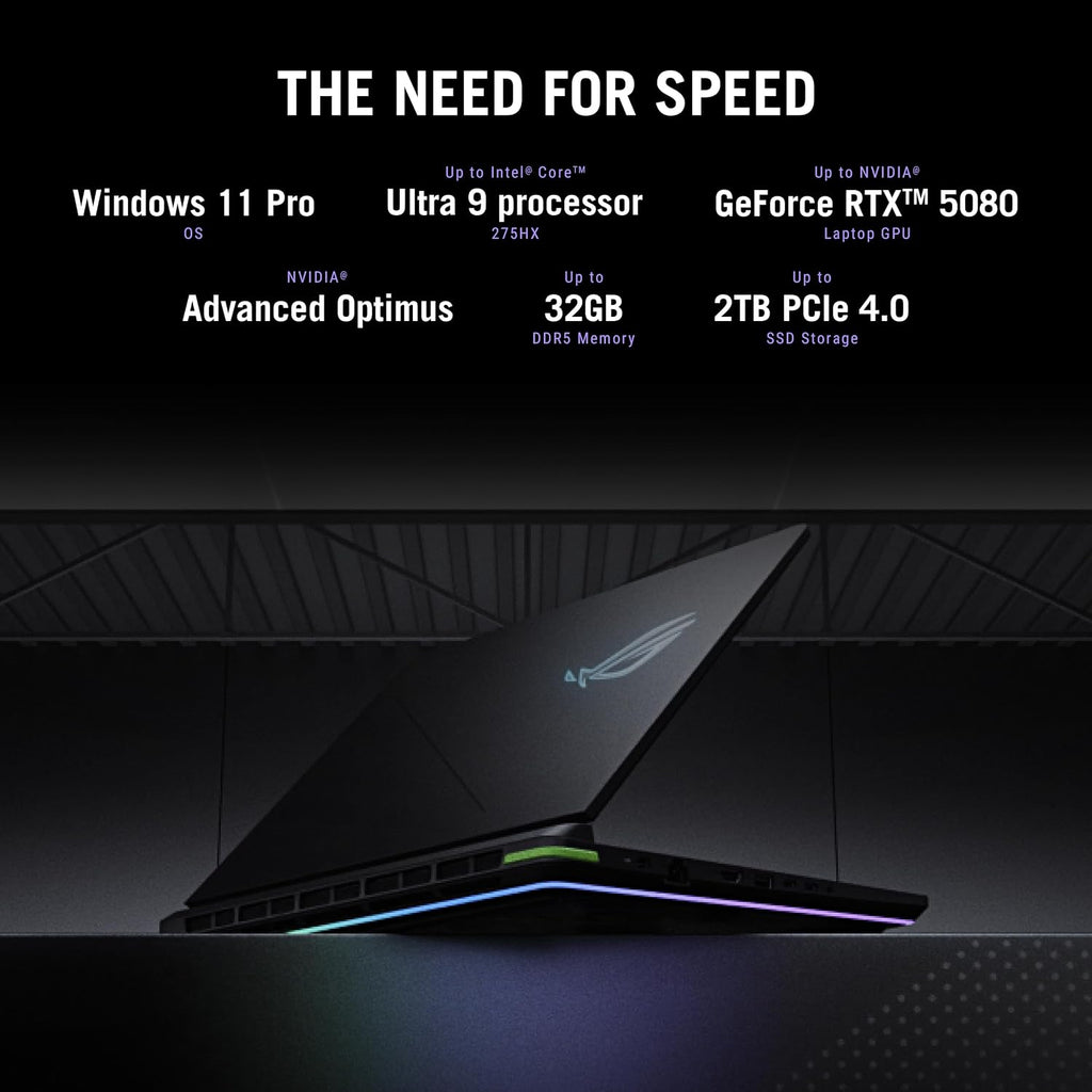 ASUS ROG Strix G16 (2025) Gaming Laptop, 16' ROG Nebula 16:10 2.5K 240Hz/3ms, NVIDIA® GeForce RTX™ 5070Ti, Intel® Core™ U9 HX, 32GB, 1TB, G615LR-DS96-CA