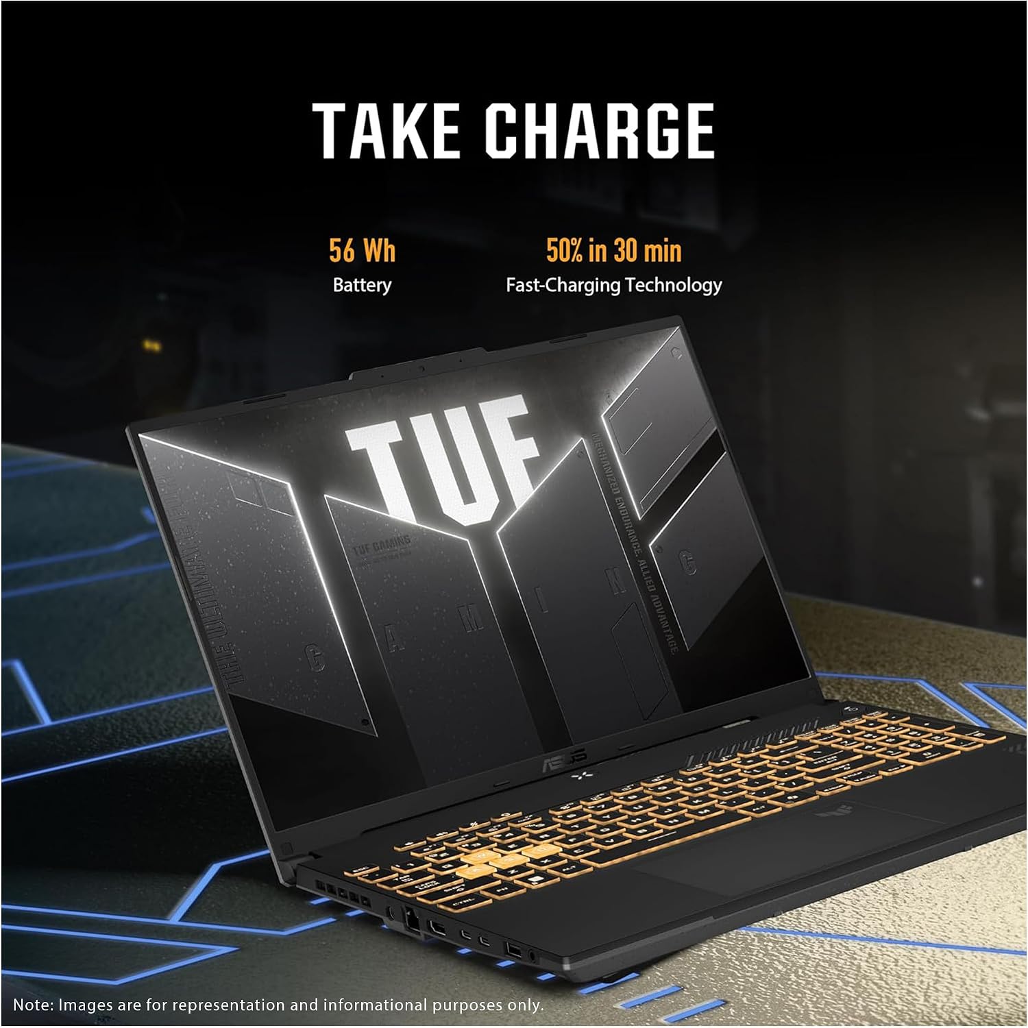 ASUS TUF F16 Gaming Laptop, Intel 5-210H, 64 GB DDR5 RAM, 2 TB PCIe SSD, 16'' FHD+ (1920x1200, WUXGA) 144Hz IPS Display, Nvidia G-Force RTX 4050, 1-Zone RGB Backlit Keyboard, W11 Pro, Mecha Gray
