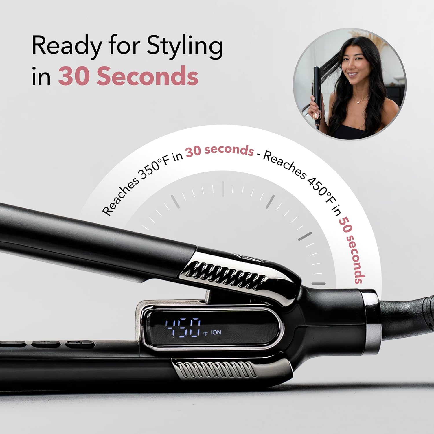 SRILabs StyleQ Flat Iron Hair Straightener — Red Light Therapy, Titanium Plates, Graphene Technology, Negative Ions | 12 Heat Settings | Frizz-Free Results for All Hair Types