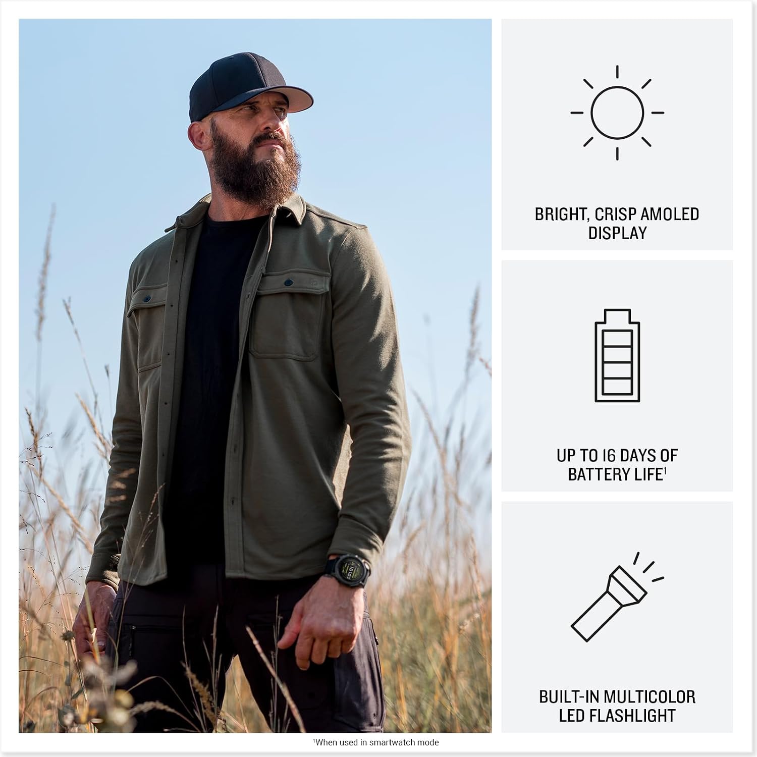 Garmin tactix® 8 51mm, AMOLED Display, Premium Tactical GPS Smartwatch, Includes Applied Ballistics Ultralight™ Solver