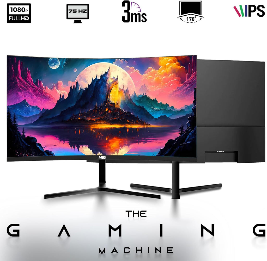 HP Desktop Computer PC – Intel Core i5, 16GB ARGB RAM, 1TB SSD, 27 Inch Curved Monitor, GT 1030 Graphics, RGB Keyboard with AI Copilot Key, Mouse & RGB Headphones, Windows 11 (Renewed)
