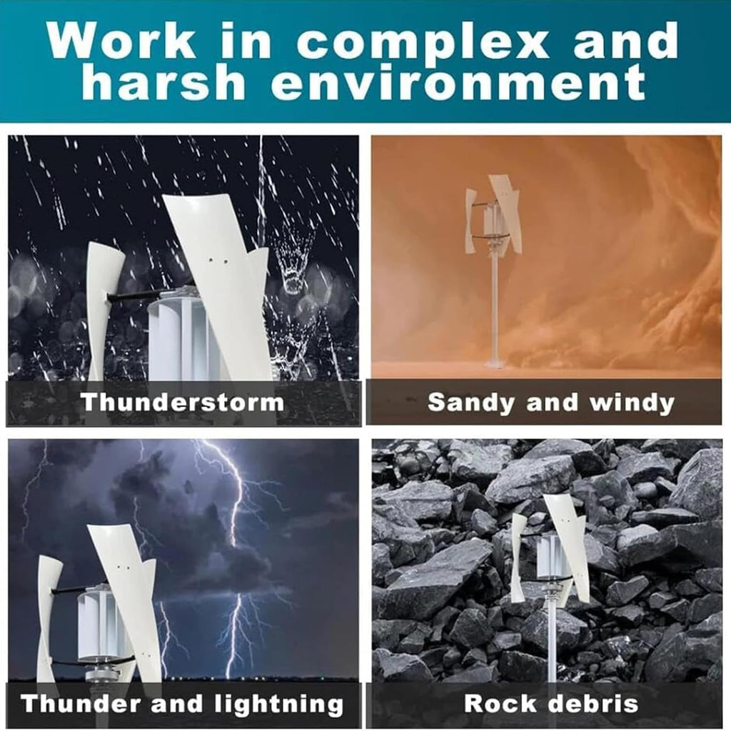 Wind Turbine, 12v 24v 3000w Noiseless Vertical Small Free Energy Wind Generator Home Portable Vertical Wind Turbine,24V