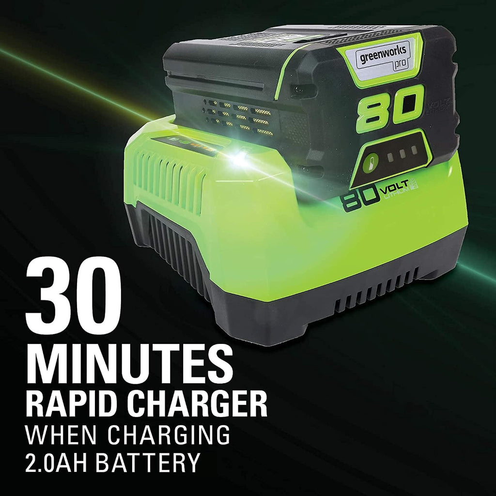 Greenworks 80V Brushless Cordless Yard Tool Combo Kit with 2.0Ah Battery & Rapid Charger – 16' Dual-Line String Trimmer and 500 CFM / 125 MPH Leaf Blower, Variable Speed, 4-Year Warranty